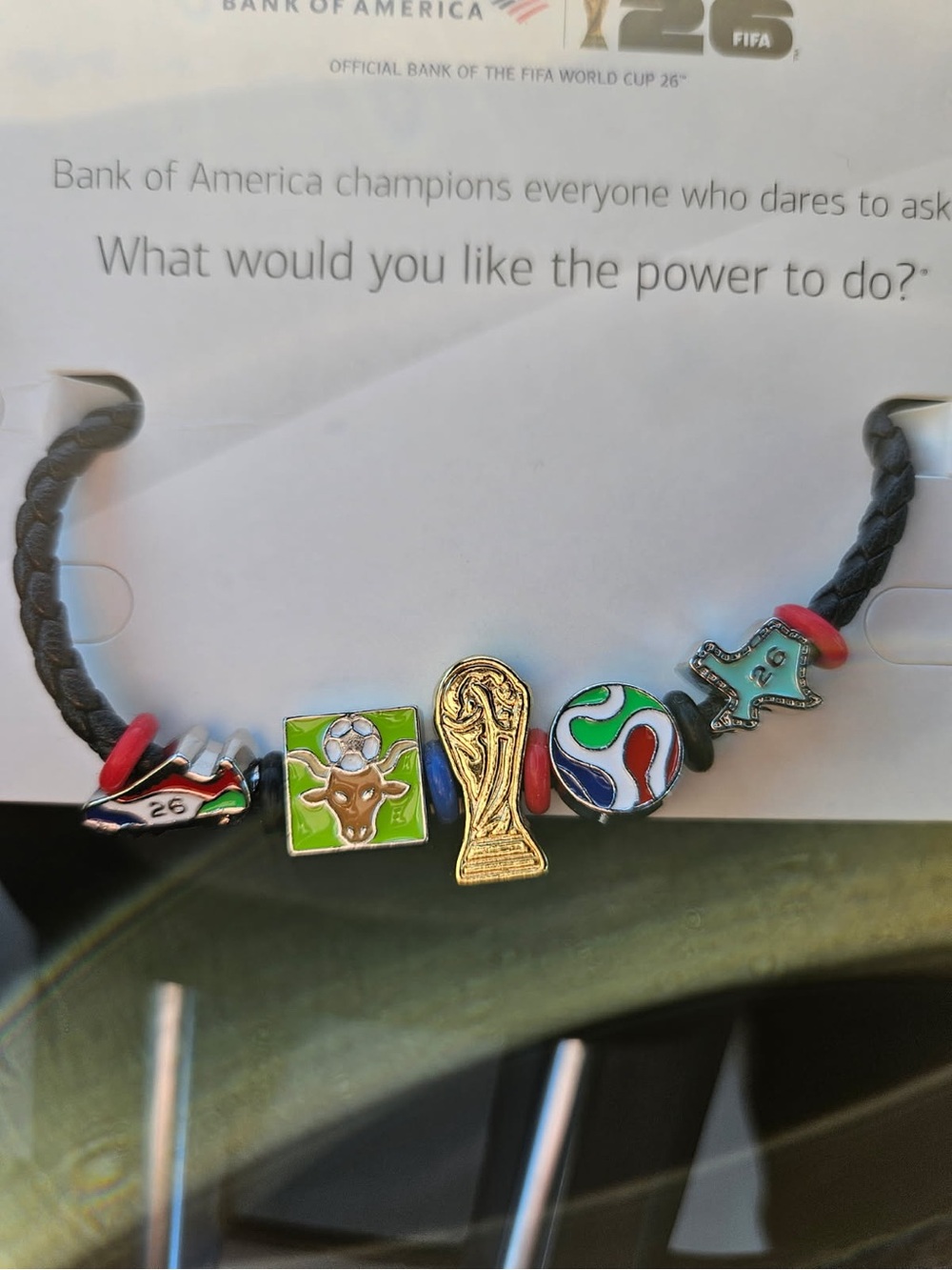 FIFA World Cup Dallas Bank of America Charm Bracelet with Soccer Charms